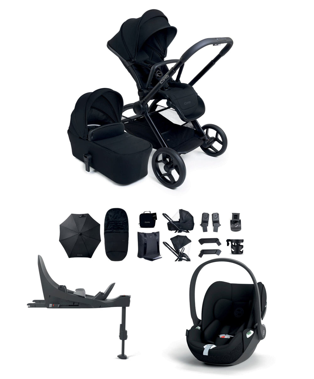 iCandy Pushchairs iCandy Core 2 Pushchair Bundle With Cybex Cloud T Car Seat &amp; Base - Black