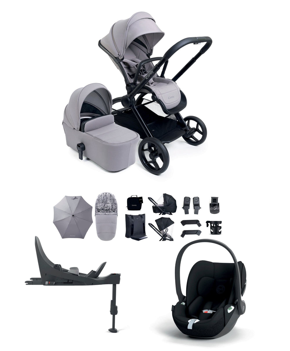 iCandy Pushchairs iCandy Core 2 Pushchair Bundle With Cybex Cloud T Car Seat &amp; Base - Storm Grey