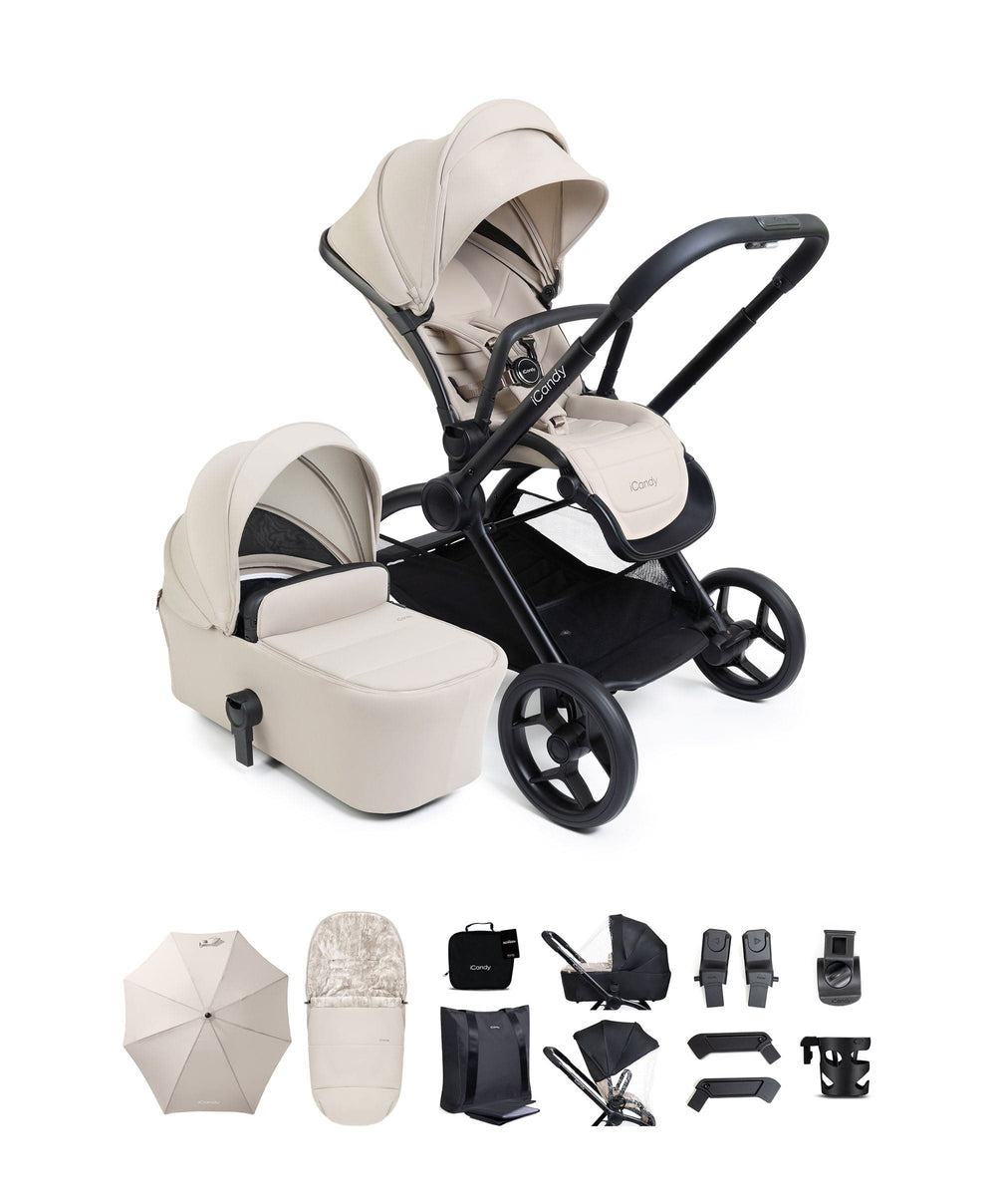 iCandy Pushchairs iCandy Core 2 Pushchair &amp; Carrycot Bundle - Sandstone