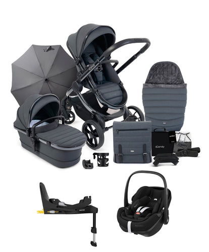 iCandy Pushchairs iCandy Peach 7 Bundle in Truffle with Maxi-Cosi Pebble 360 Pro Car Seat & FamilyFix 360 Base