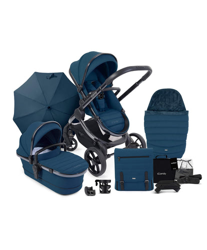 iCandy Pushchairs iCandy Peach 7 Complete Bundle in Cobalt Blue