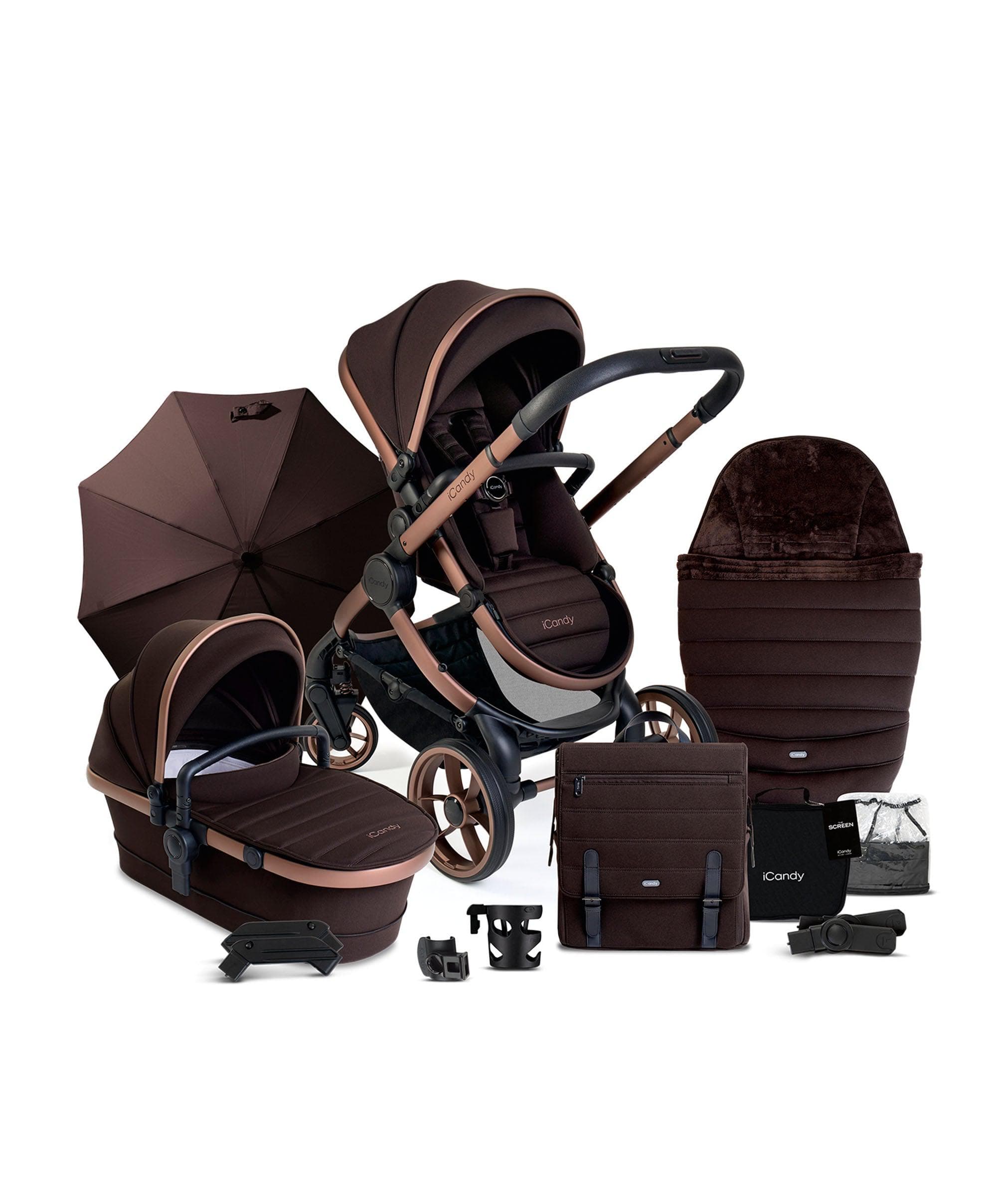 iCandy Peach Complete Pushchair Bundle in Pecan – Mamas Papas UK