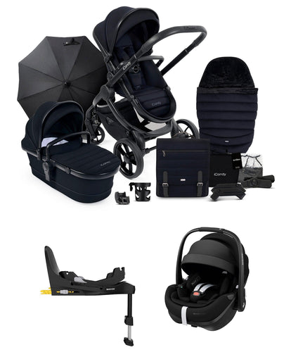 iCandy Pushchairs iCandy Peach 7 Complete Pushchair Bundle with Maxi-Cosi Pebble 360 Pro²  Car Seat & Base – Black