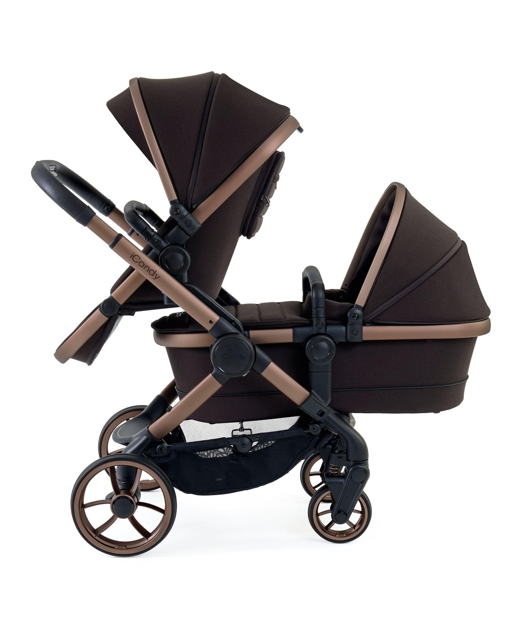 iCandy Peach Double Pushchair Bundle – Pecan – Mamas Papas UK