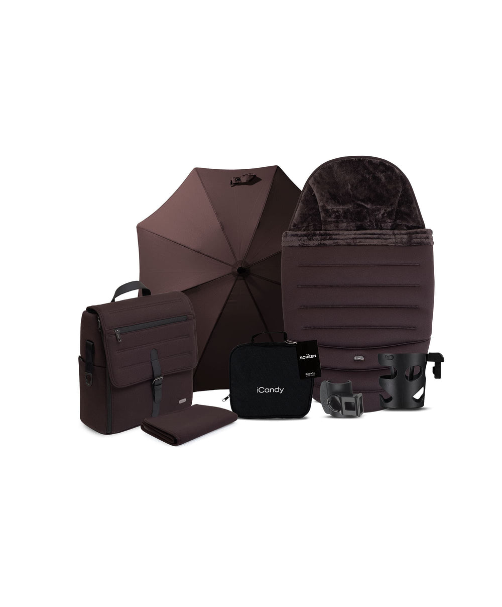 iCandy Peach 8 Complete Bundle with Maxi-Cosi Pebble Slide Pro Car Seat &amp; Base  - Coffee Bean