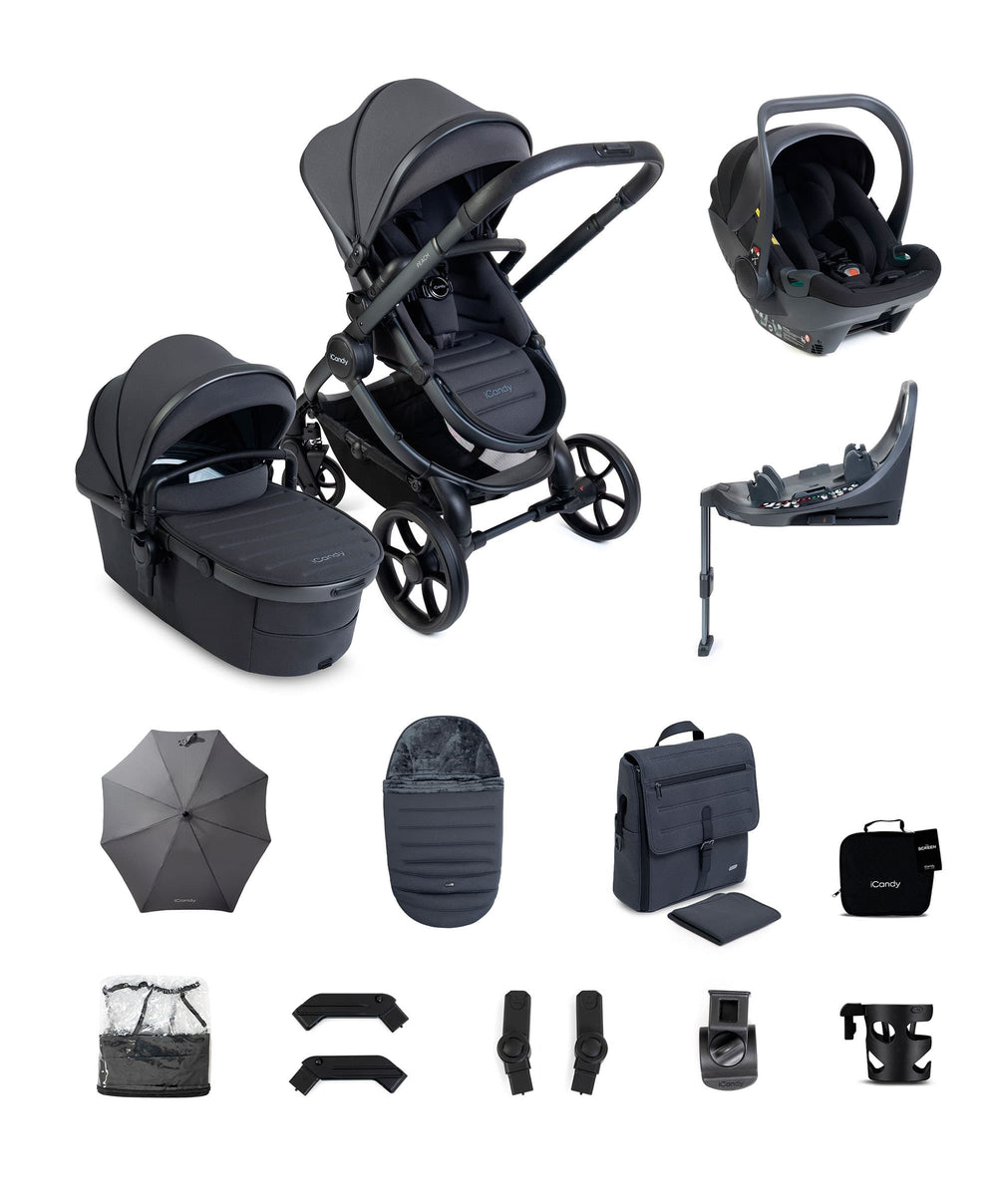 iCandy Pushchairs iCandy Peach 8 Complete Bundle with Cocoon 360 Car Seat - Grey