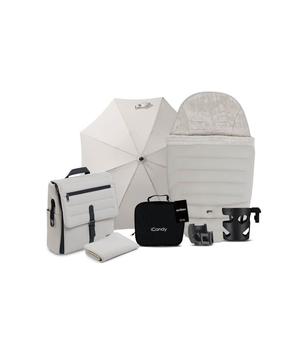 iCandy Peach 8 Complete Bundle with Maxi-Cosi Pebble Slide Pro Car Seat &amp; Base  - Taupe
