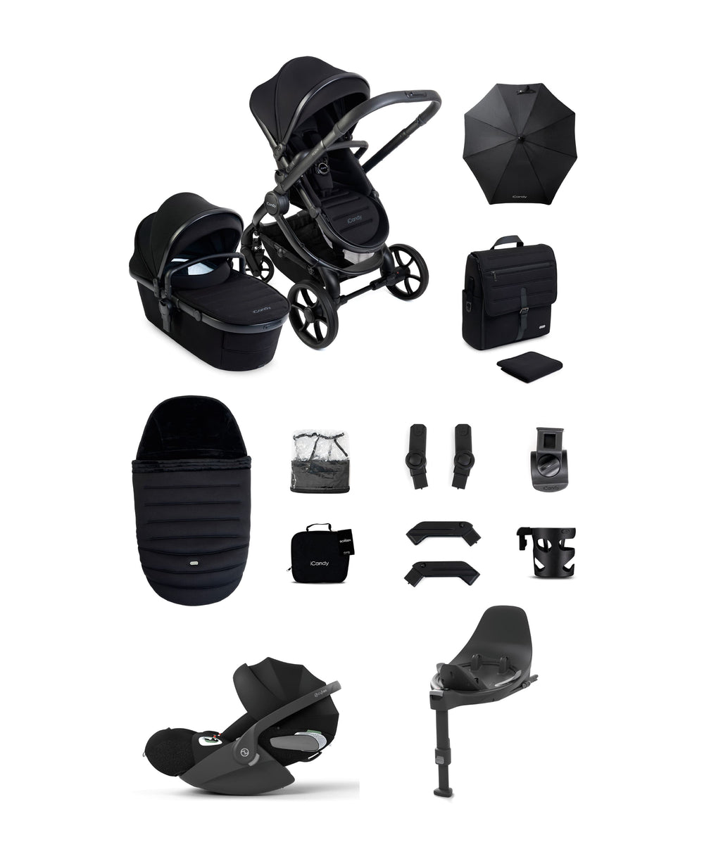 iCandy Pushchairs iCandy Peach 8 Complete Bundle with Cybex Cloud T i-Size Rotating Baby Car Seat - Black
