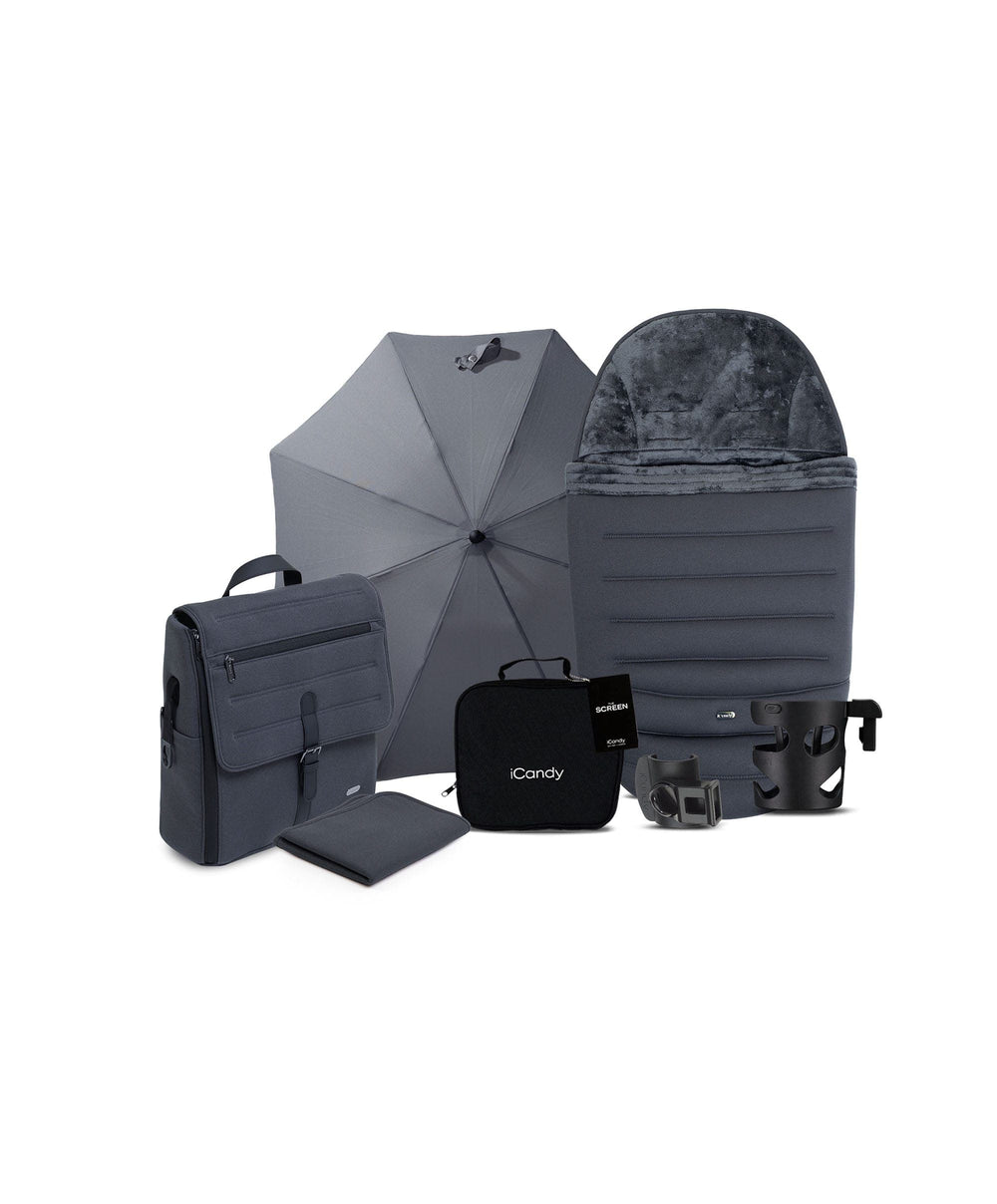 iCandy Pushchairs iCandy Peach 8 Complete Bundle with Maxi-Cosi Pebble Slide Pro Car Seat &amp; Base  - Grey