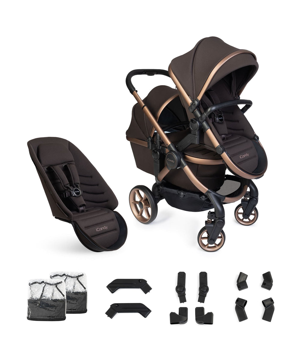 iCandy Peach 8 Double complete bundle for newborn and toddler