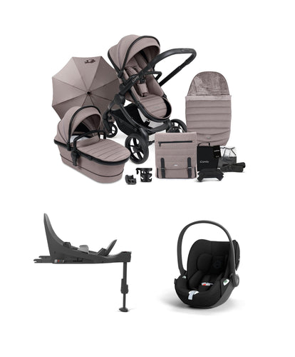 iCandy Pushchairs iCandy Peach7 Porcini Complete Bundle With Cybex Cloud T i-Size Rotating Baby Car Seat & Base