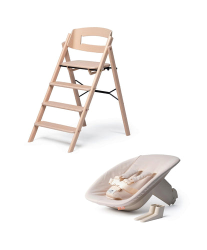 KAOS KAOS Klapp Highchair and Newborn Baby Seat Set - Beech