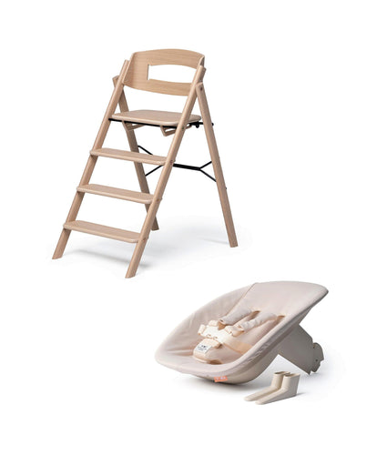 KAOS KAOS Klapp Highchair and Newborn Baby Seat Set - Oak