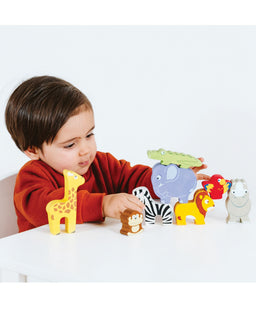 Le Toy Van Jigsaws & Puzzles Classic World Africa Stacking Animals & Bag
