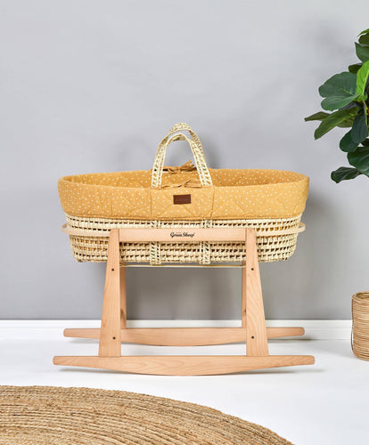 Little Green Sheep Accessories Little Green Sheep Moses Basket & Stand - Honey / Natural