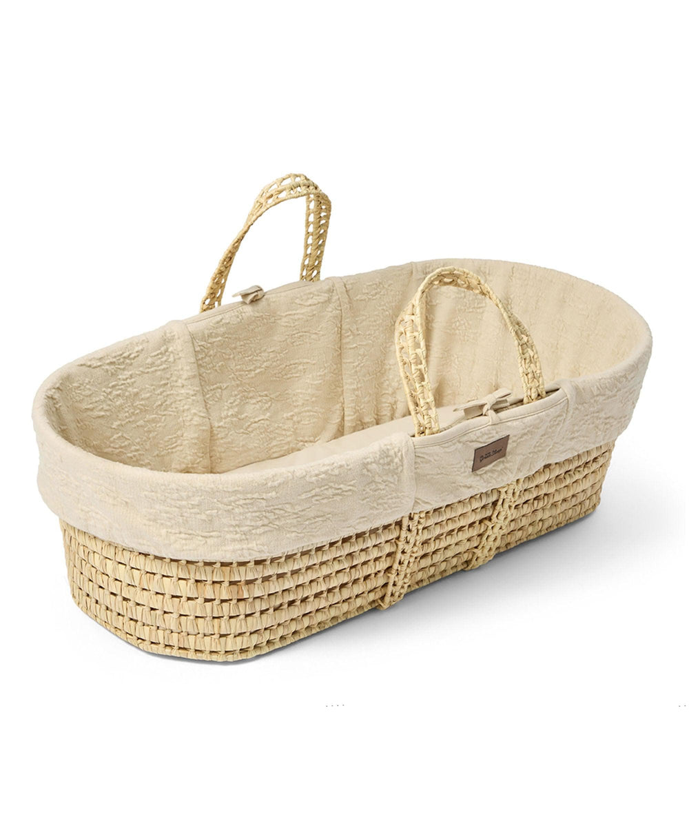 Little Green Sheep Little Green Sheep Furrow Knit Moses Basket &amp; Mattress - Linen
