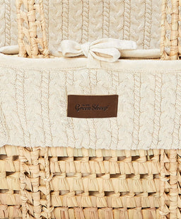 Little Green Sheep Little Green Sheep Knitted Moses Basket - Linen