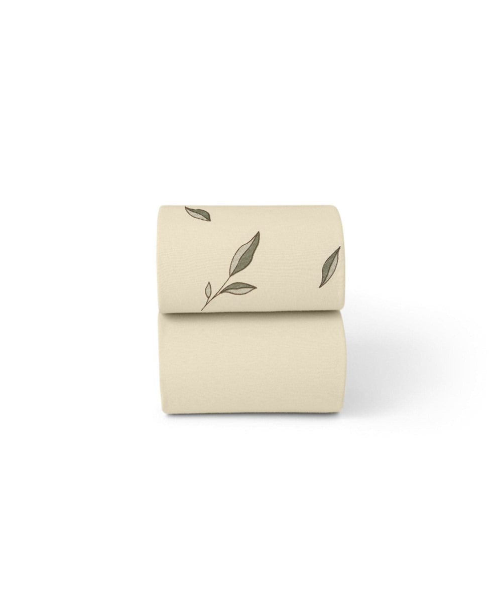 Little Green Sheep Little Green Sheep Moses Basket Sheets (Pack of 2) – Leaf Print