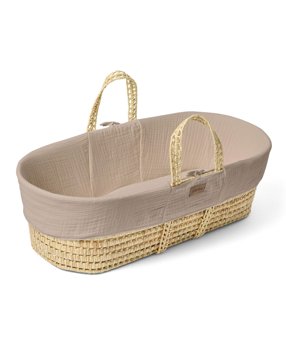 Little Green Sheep Little Green Sheep Muslin Moses Basket &amp; Mattress - Truffle