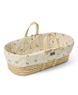 Little Green Sheep Little Green Sheep Quilted Moses Basket & Mattress - Leaves