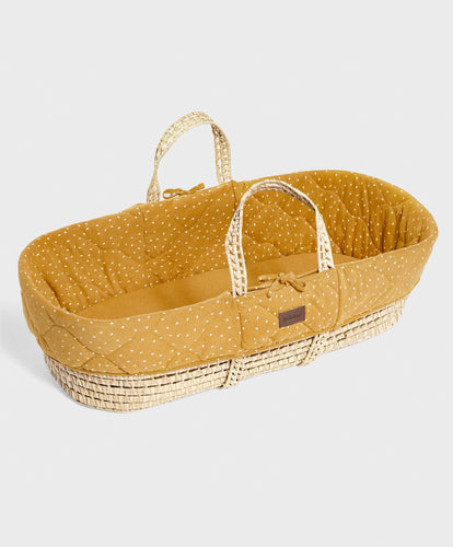 Little Green Sheep Moses Baskets Little Green Sheep Quilted Moses Basket - Honey Rice Print
