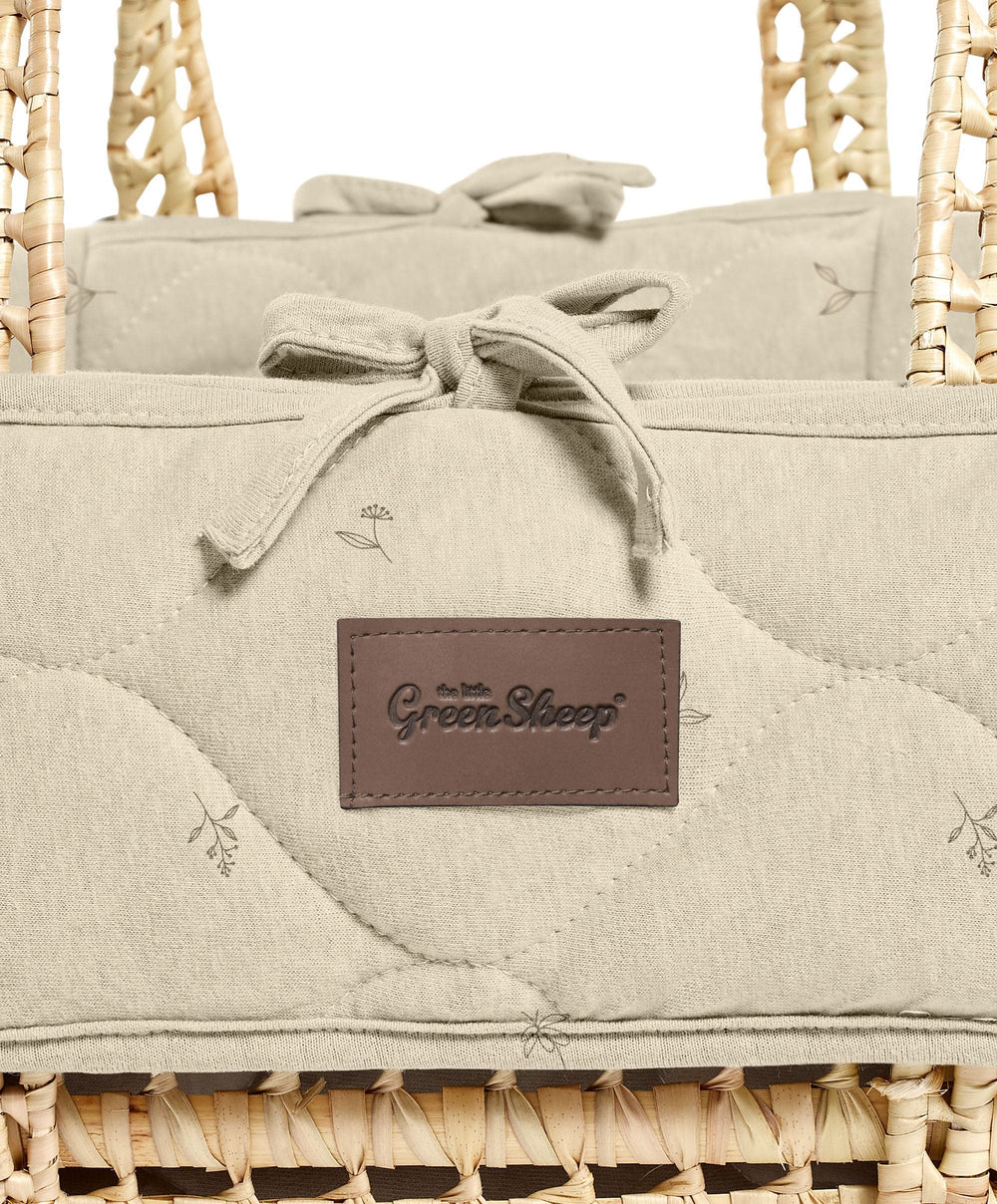 Little Green Sheep Moses Baskets Quilted Moses Basket &amp; Mattress - Floral
