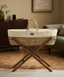 Little Green Sheep Moses Baskets Quilted Moses Basket & Mattress - Floral