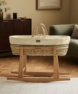 Little Green Sheep Moses Baskets Quilted Moses Basket & Mattress - Floral