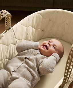Little Green Sheep Moses Baskets Quilted Moses Basket & Mattress - Floral