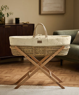 Little Green Sheep Moses Baskets Quilted Moses Basket & Mattress - Floral