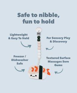 Loulou Lollipop Teethers Loulou Lollipop Pacifier Clip Teething Set - Ebi Sushi