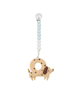 Loulou Lollipop Teethers Loulou Lollipop Pacifier Clip Teething Set - Pretzel Dog