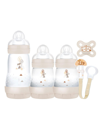 Mam Bottle Feeding MAM Baby Easy Start™ Anti-Colic Bottles & Soother 5 Piece Newborn Gift Set - Ivory White