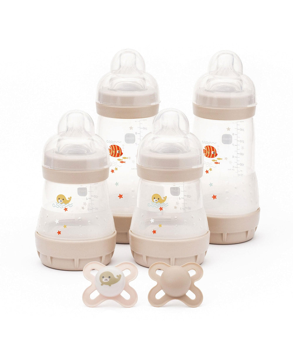 Mam Bottle Feeding MAM Baby Feed &amp; Soothe Anti Colic Bottles &amp; Soothers Set - Cotton