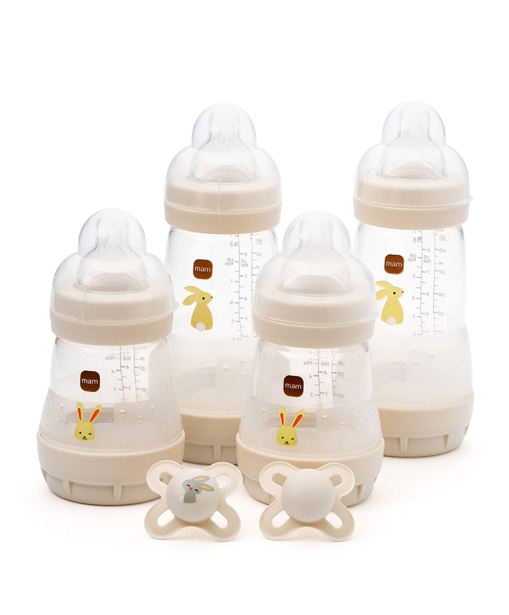 Mam Bottle Feeding MAM Baby Feed &amp; Soothe Anti Colic Bottles &amp; Soothers Set - Cotton