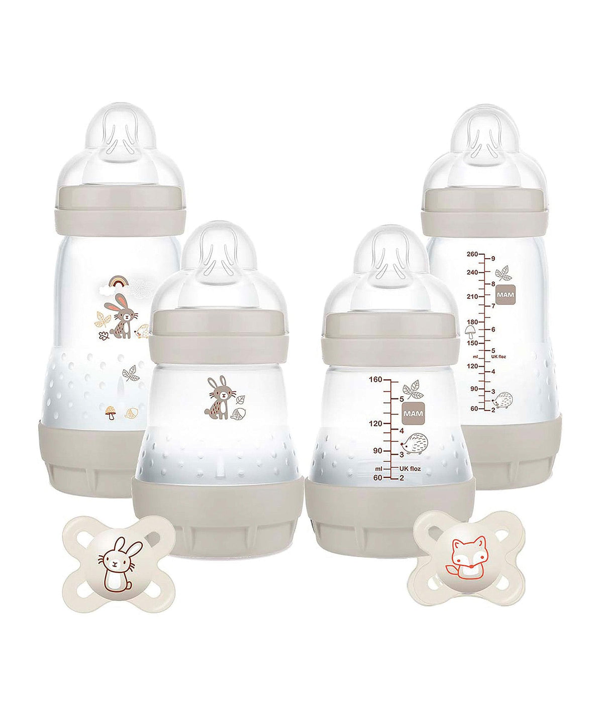 MAM Newborn Essentials Set «Feed & Soothe» (6 piezas), biberones  anticólicos Easy Start, chupete de 0 a 2 meses, regalos para baby shower,  blanco