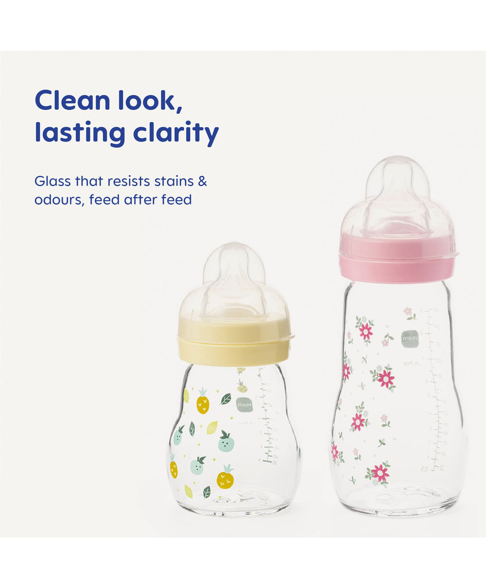 Mam Bottle Feeding MAM Feel Good Glass Bottle 170ml (2 Pack) - Yellow