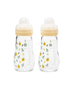 Mam Bottle Feeding MAM Feel Good Glass Bottle 260ml (2 Pack) - Yellow
