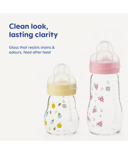 Mam Bottle Feeding MAM Feel Good Glass Bottle 260ml (2 Pack) - Yellow