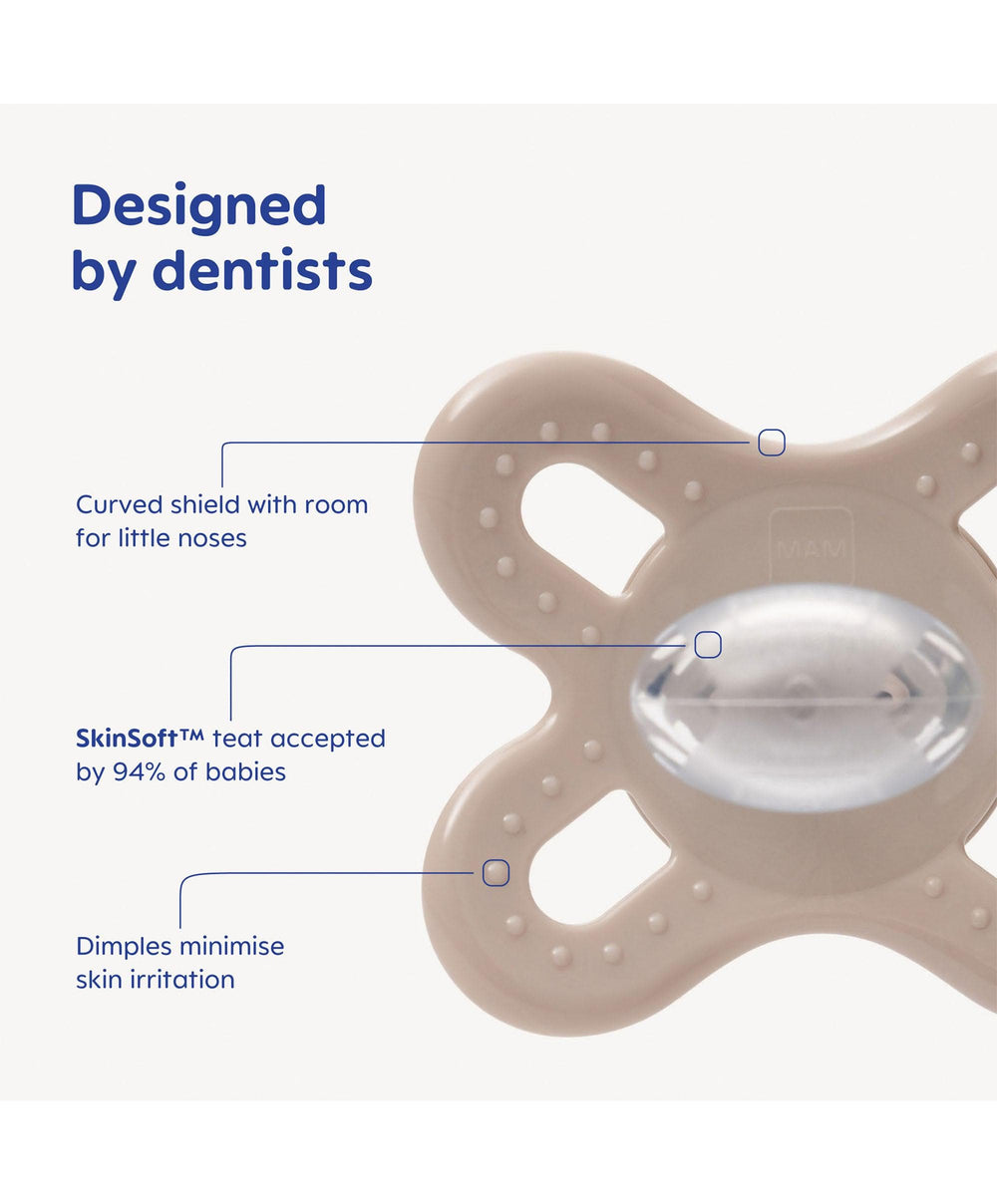 Mam MAM Start 0-2m Night Soother (2 Pack) - Green/Linen