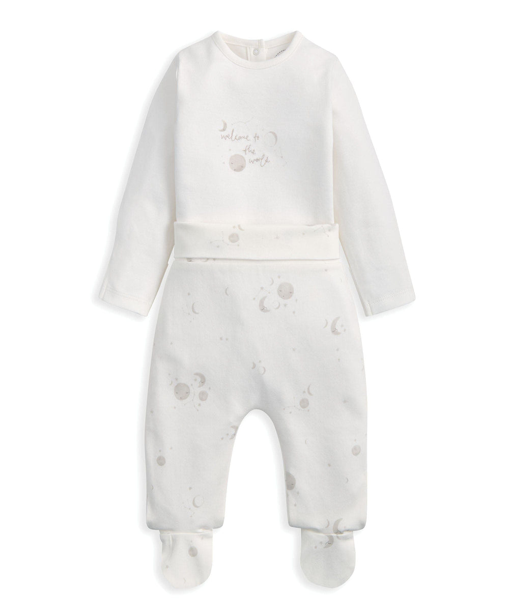 Mamas &amp; Papas 0-3m Celestial Bodysuit &amp; Leggings Set (2 Pieces) &amp; Bunny Beanie Gift Box