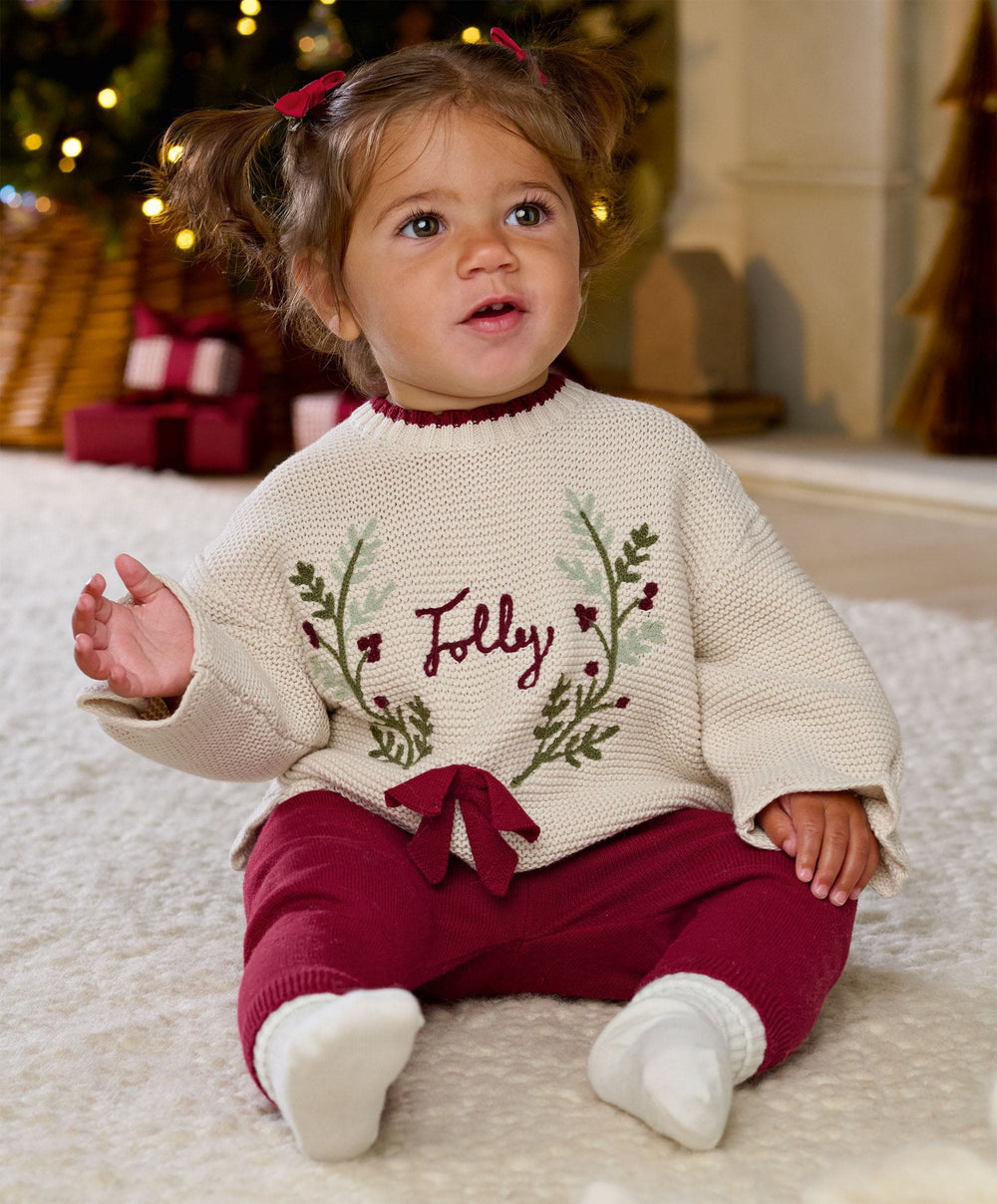 Mamas &amp; Papas 2pc Set Christmas Wreath Top &amp; Leggings Set