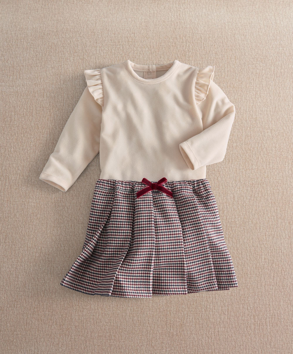 Mamas &amp; Papas 2pc Set Frill Bodysuit &amp; Houndstooth Skirt Set