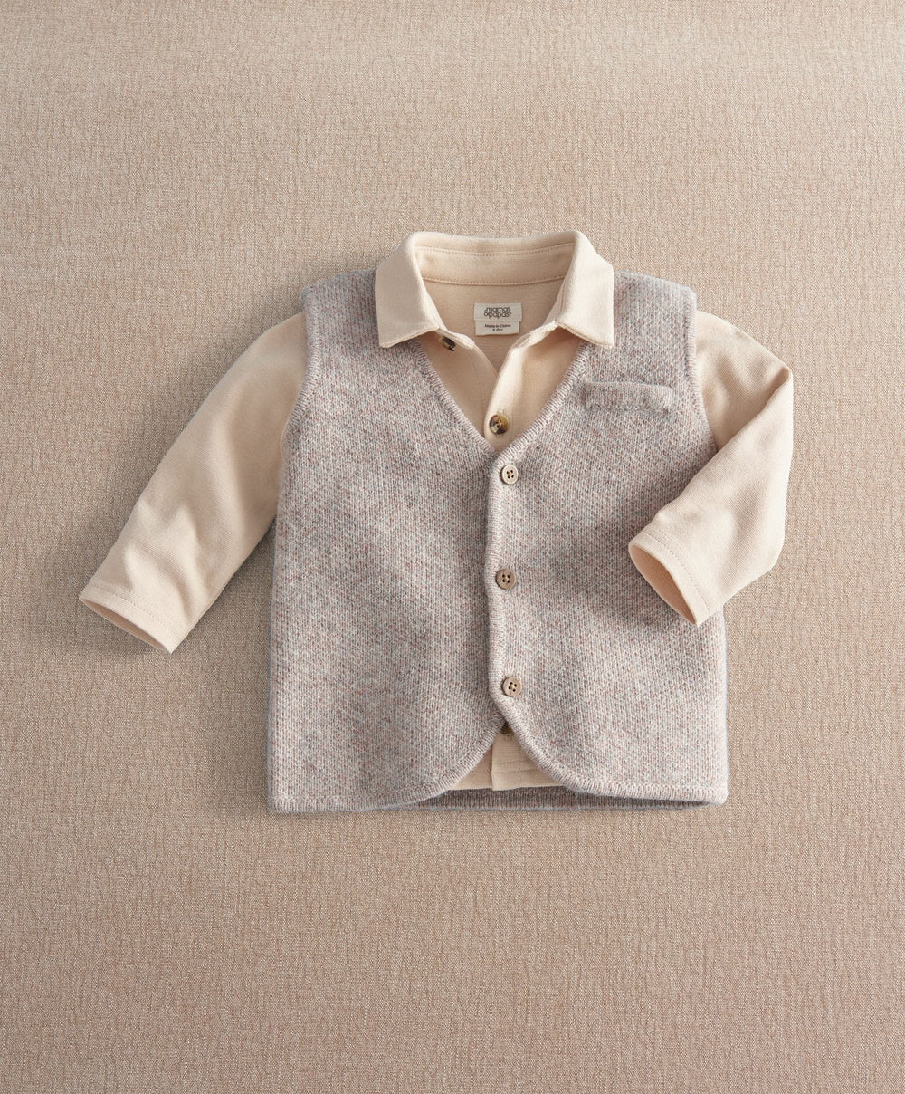 Mamas &amp; Papas 2pc Set Knitted Waistcoat &amp; Shirt (Pack of 2)