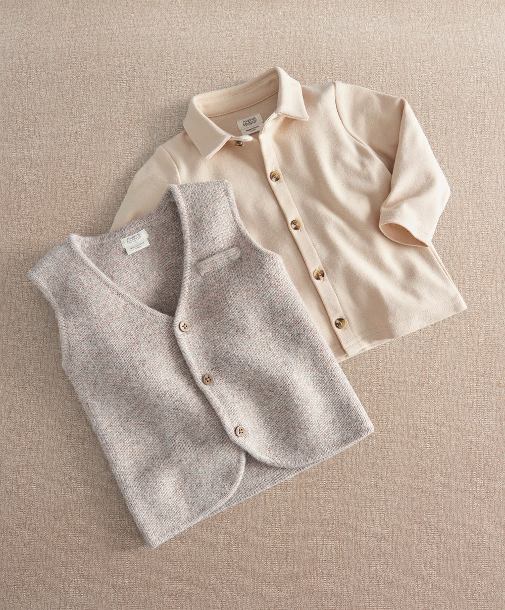 Mamas &amp; Papas 2pc Set Knitted Waistcoat &amp; Shirt (Pack of 2)