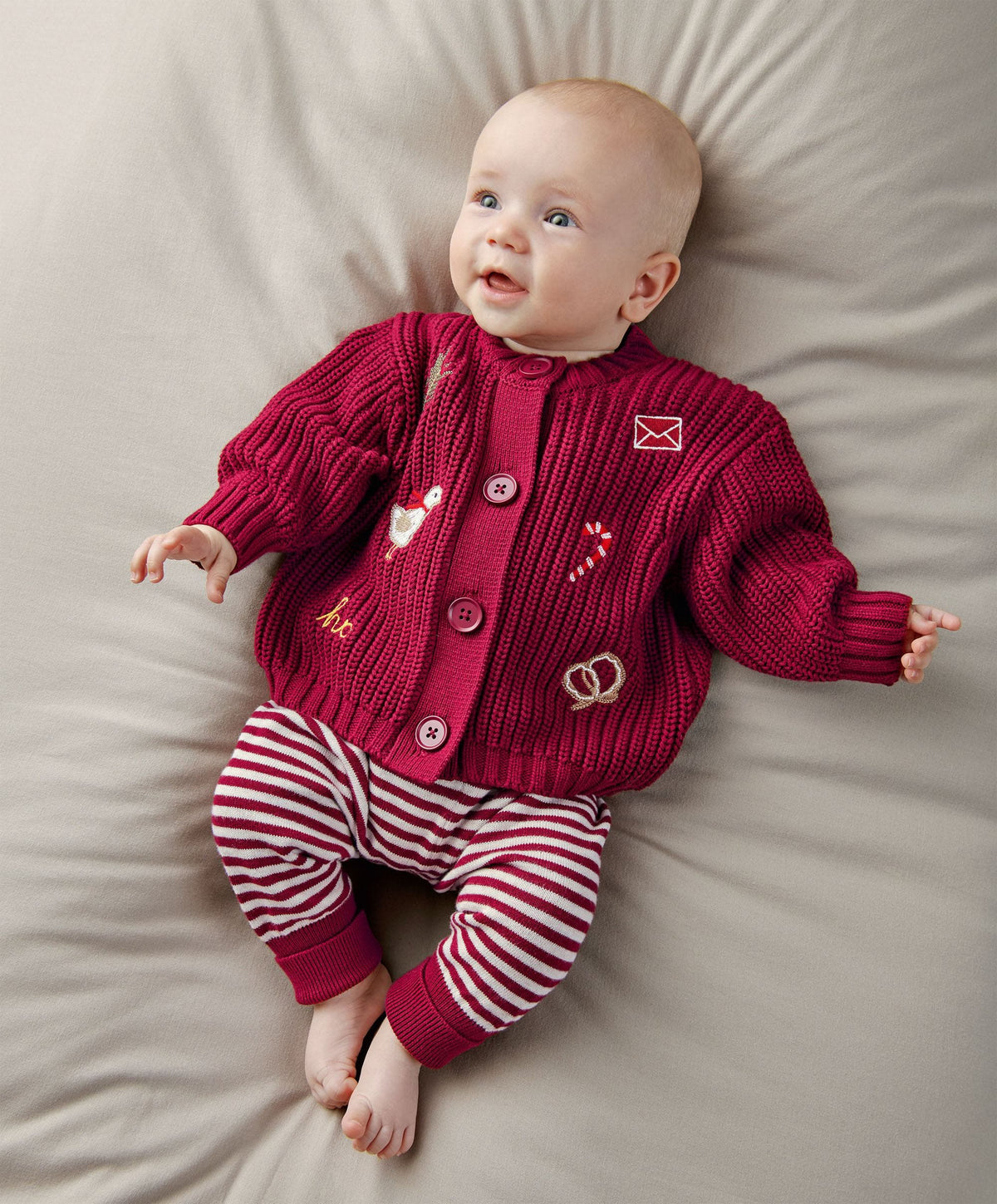 Mamas & Papas 2pc Set Red Christmas Top & Leggings Set