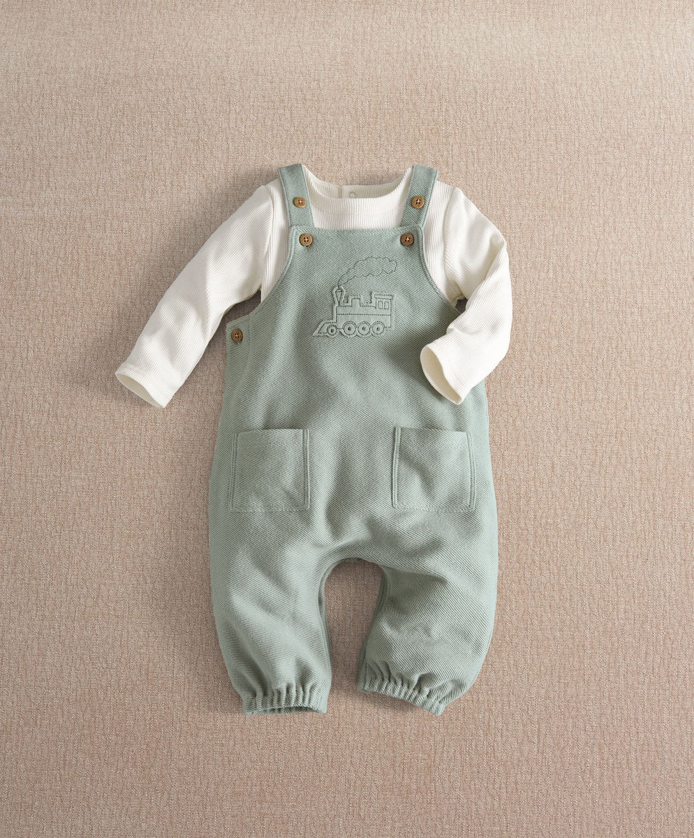 Train Embroidery Dungarees & Long Sleeve Top – Mamas & Papas UK