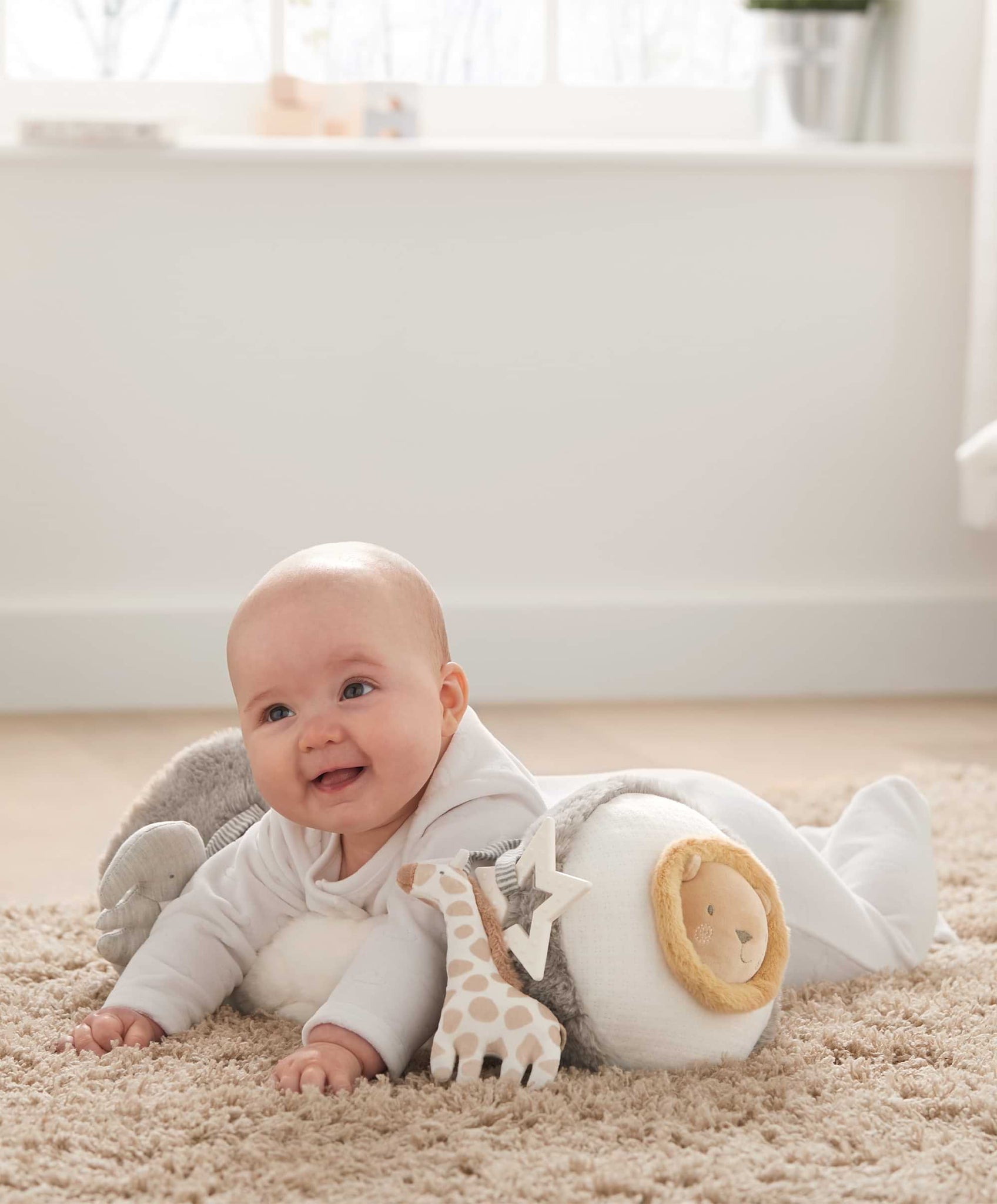 Welcome to the World Elephant Tummy Time Roll Grey Mamas
