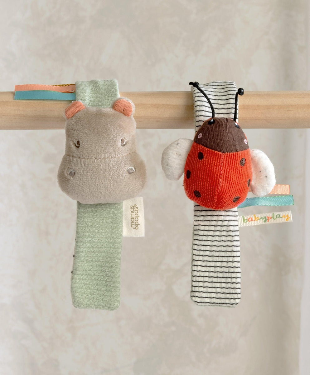 Wrist Rattles - Hippo/Ladybird (2 Pack) – Mamas & Papas UK