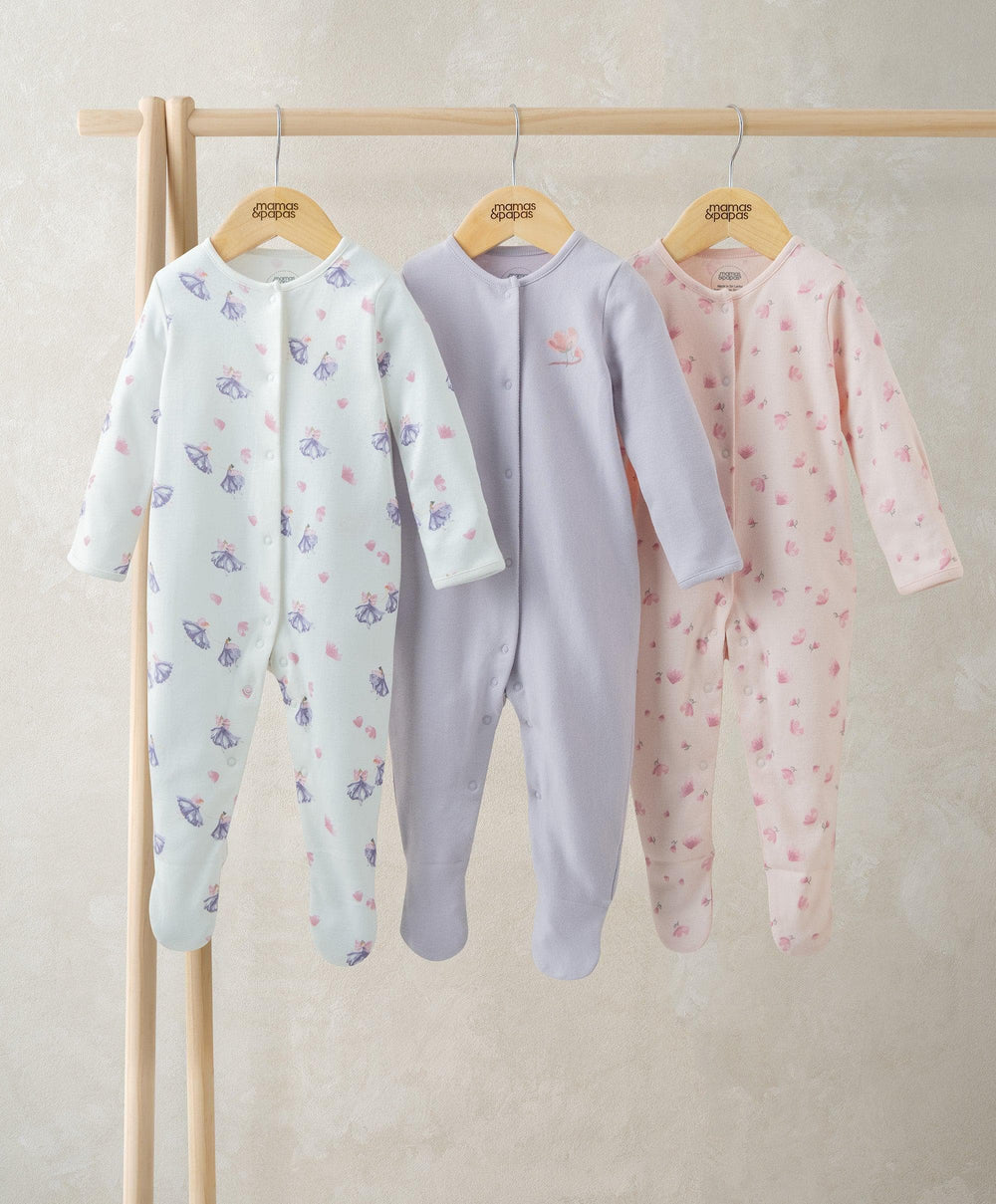 Mamas &amp; Papas All-in-Ones &amp; Bodysuits Ballerina Sleepsuits (Pack of 3)
